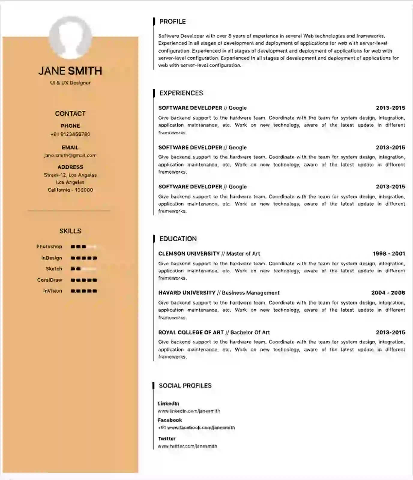Basic resume template